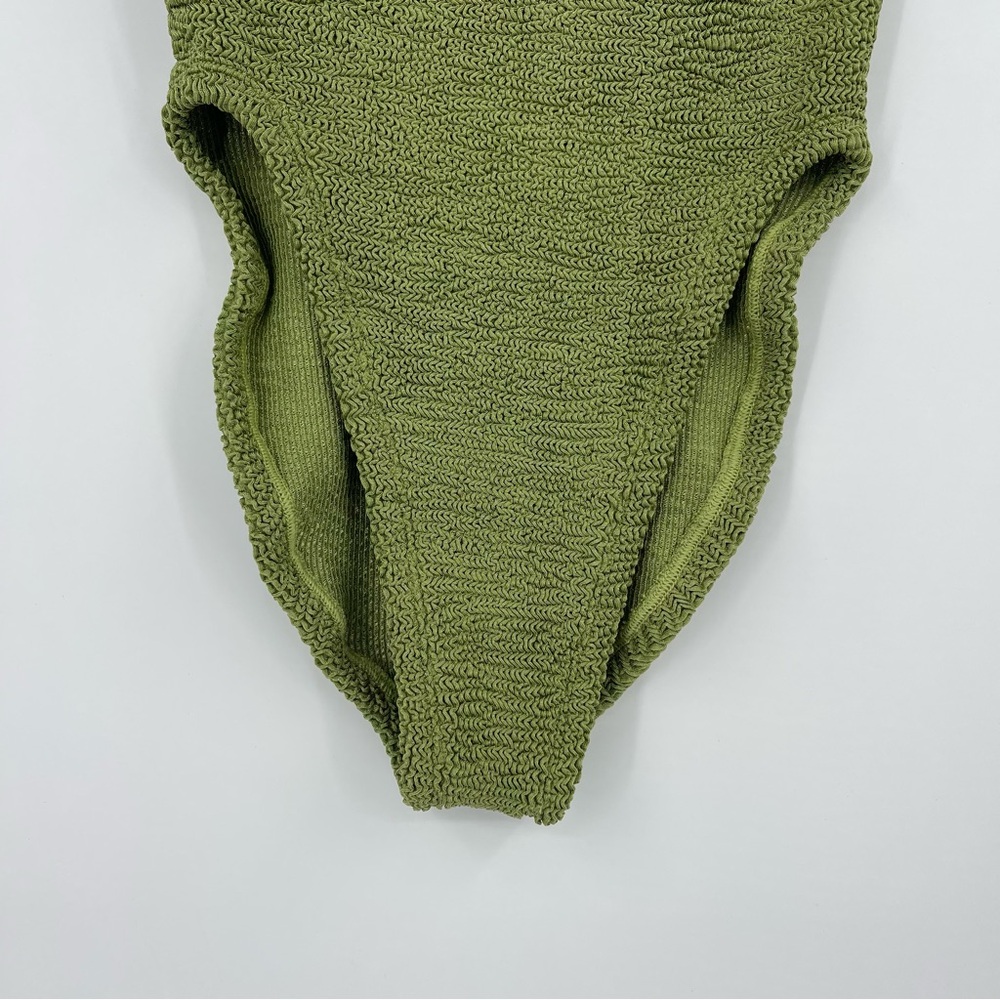 Hunza G Square Neck One Piece Metallica Khaki Swim Woman’s One Size - Picture 5 of 7